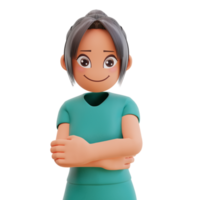 Healthcare and medicine concept - smiling nurse 3d render png