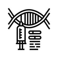 syringe molecular genetic line icon vector illustration