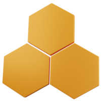 3D-rendering tre isolerade hexagoner png