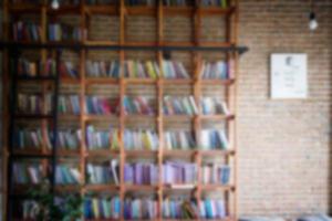 Coffee shop and Library blurred background. photo