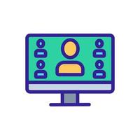 online conference webinar icon vector outline illustration