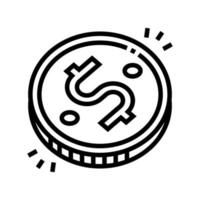 coin golden line icon vector illustration