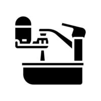 portable water filter for faucet glyph icon vector illustration