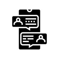 mobile chatting glyph icon vector illustration