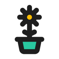 Flower flat color outline icon png