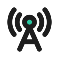 Antenna flat color outline icon png