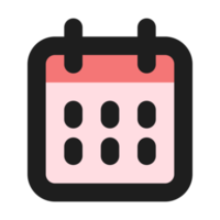 icono de contorno de color plano de calendario png