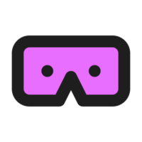 icono de contorno de color plano vr png