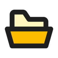 Folder flat color outline icon png