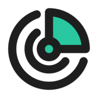 Radar flat color outline icon png