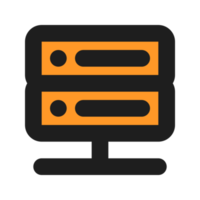 Server flat color outline icon png