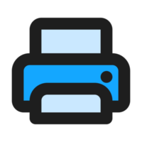 Printer flat color outline icon png