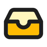 Inbox flat color outline icon png