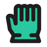 Glove flat color outline icon png
