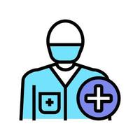 médico trabajador médico color icono vector ilustración
