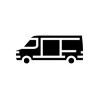 cargo van car glyph icon vector illustration