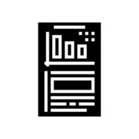 financial report document with chart glyph icon vector illustration