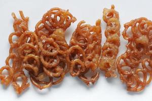 Jalebi indian sweet food on a plate , photo