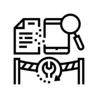 computer forensics services line icon vector illustration