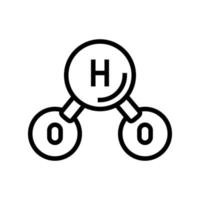 h2o water molecule line icon vector illustration