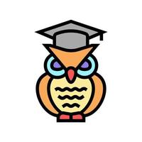 wisdom owl color icon vector illustration