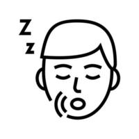 snore disease line icon vector illustration