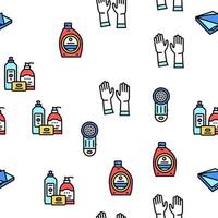 Cleaning And Washing Accessories Vector Seamless Pattern