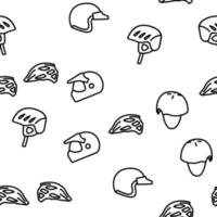 Helmet Rider Accessory Vector Seamless Pattern