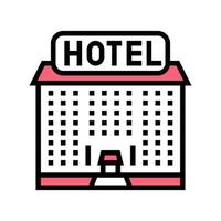 ilustración de vector de icono de color de edificio de hotel