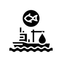 ilustración de vector de icono de glifo de barco de pesca