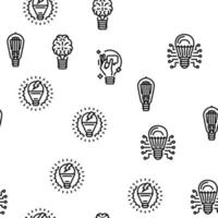 Bulb Electrical Energy Accessory Vector Seamless Pattern