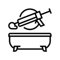 Ilustración de vector de icono de línea de reparación de baño