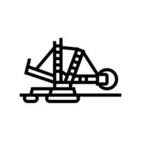 excavator mining stone line icon vector illustration