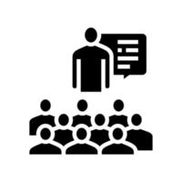 business conference glyph icon vector illustration