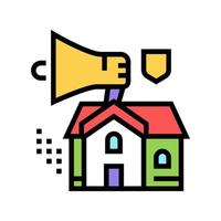 house selling loudspeaker color icon vector illustration