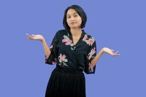 Young Asian Woman with Attractive Gesture photo