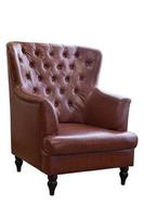 Brown leather armchair. photo