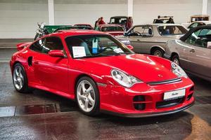 FRIEDRICHSHAFEN - MAY 2019 red PORSCHE 911 996 TURBO coupe 2000 at Motorworld Classics Bodensee on May 11, 2019 in Friedrichshafen, Germany photo