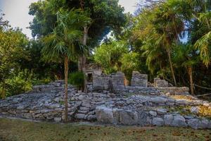 Playacar Mayan ruins in the forest park in Playa del Carmen, Yucatan, Mexico photo