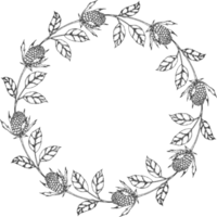 corona de flores elegante dibujo a mano png