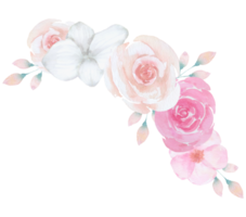 acquerello di bouquet di fiori rosa png