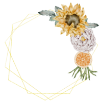 Sunflower wreath watercolor png