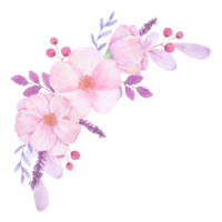 aquarelle de bouquet de fleurs roses png