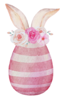 Easter eggs with ear rabbit watercolor png