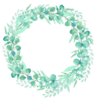 Leaf wreath watercolor png