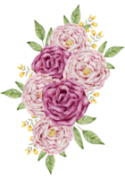 ramo floral y corona acuarela png