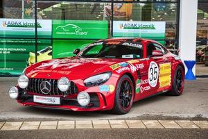 FRIEDRICHSHAFEN - MAY 2019 red MERCEDES-AMG E63 S W213 EDITION 1 2017 sport coupe at Motorworld Classics Bodensee on May 11, 2019 in Friedrichshafen, Germany photo