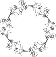 Flower wreath elegant hand draw png