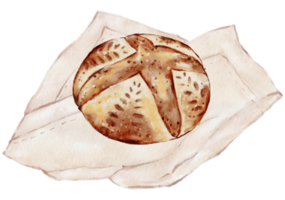 Watercolor bakery, bread, pie, bake, hand paint png