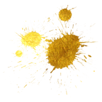 Gold abstract line art and brush png